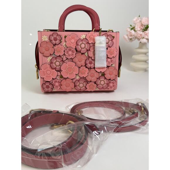 Coach Rogue Bag 25 In Colorblock With Bubblegum Pink Tea Rose NWOT - Picture 14 of 14